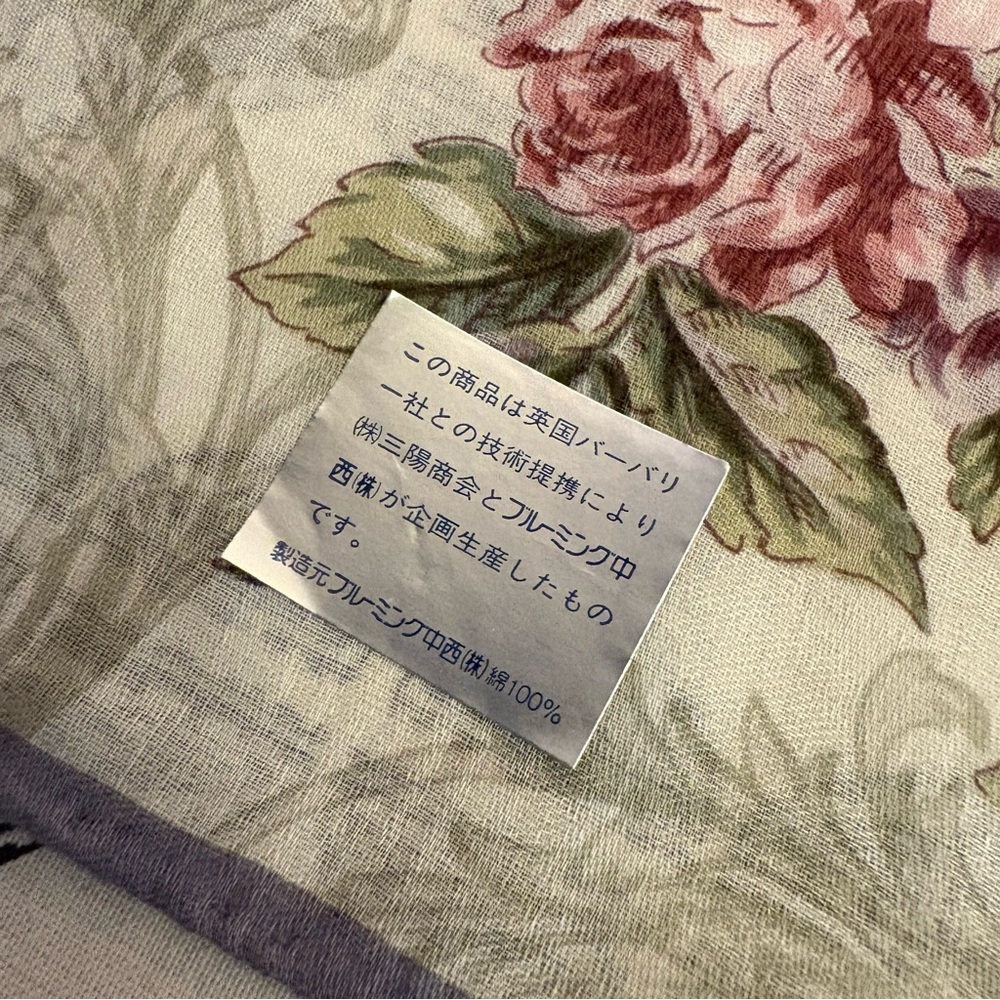 NWT BURBERRY Vintage Floral Scarf - Picture 7 of 13